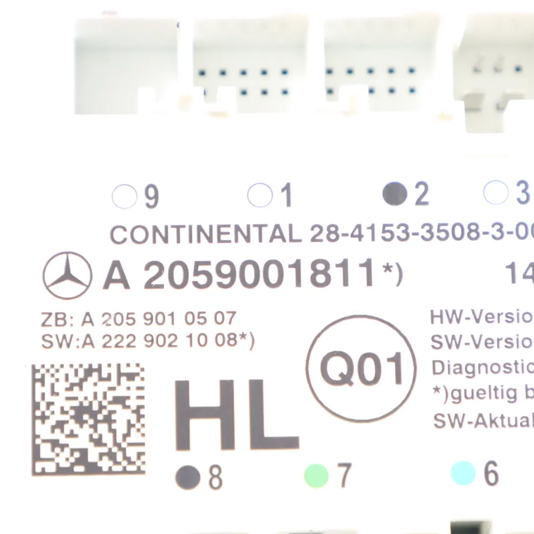 Mercedes W205 Rear Door Control Module Unit Left N/S ECU - SKU A2059001811 - Part number A2059001811