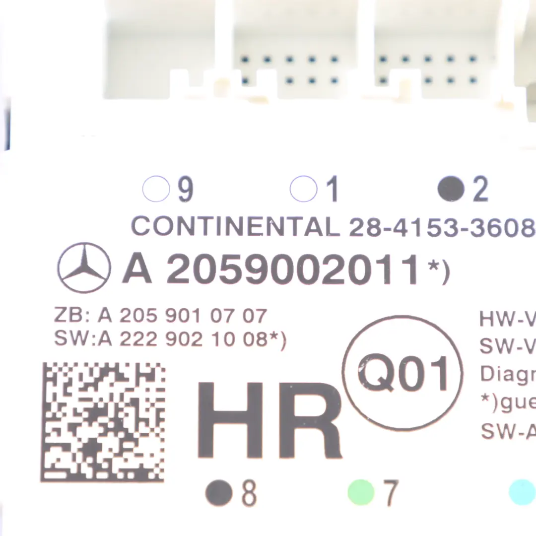 Unità Modulo Di Controllo Porta Posteriore Destra ECU per Mercedes W205 con numero di parte A2059002011 Mercedes W205 Unità Modulo Di Controllo Porta Posteriore Destra ECU - SKU A2059002011 - Numero di parte A2059002011