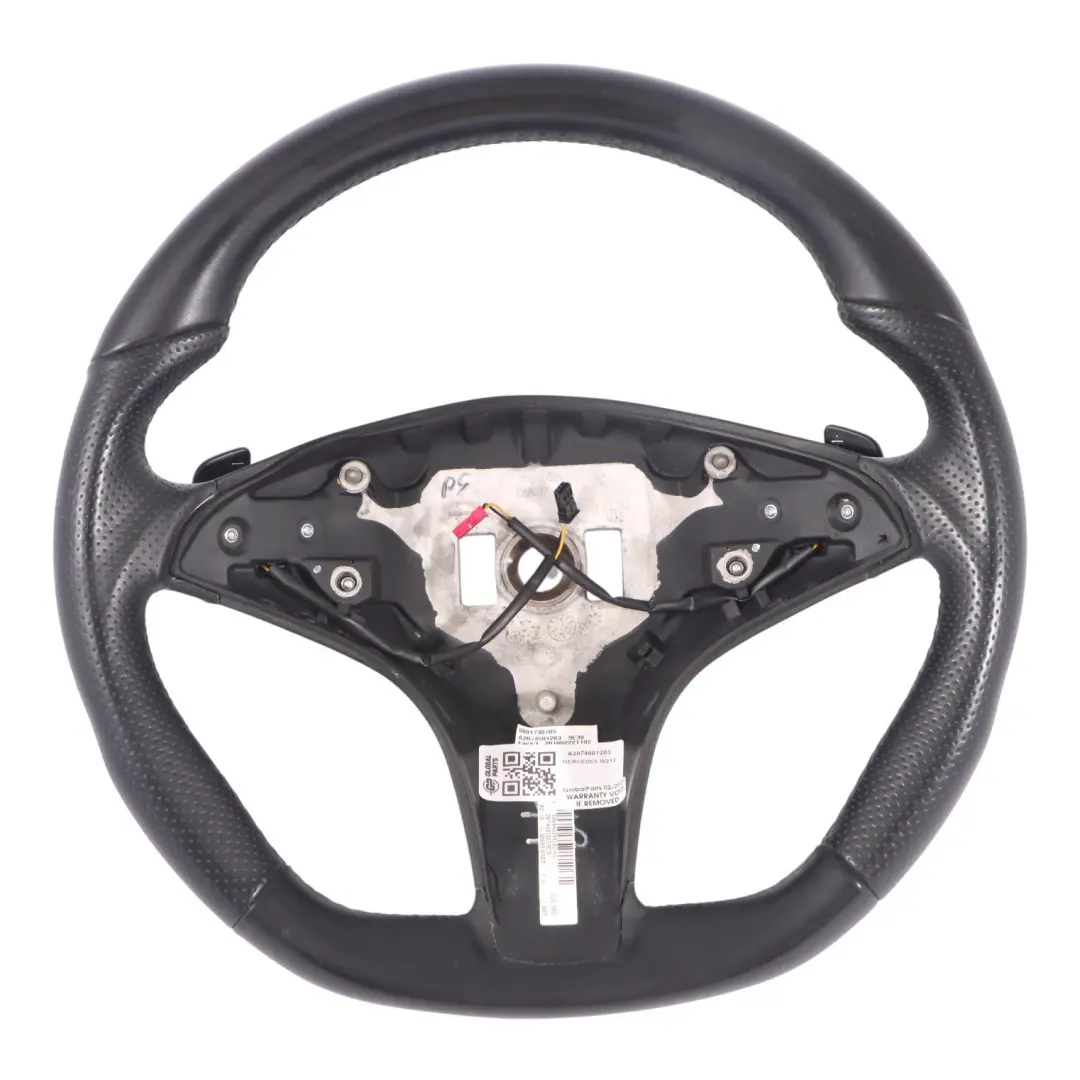  Steering Wheel Mercedes C207 W212 Black Leather Black Threads Paddle Shift - SKU A2074601203 - Part number A2074601203