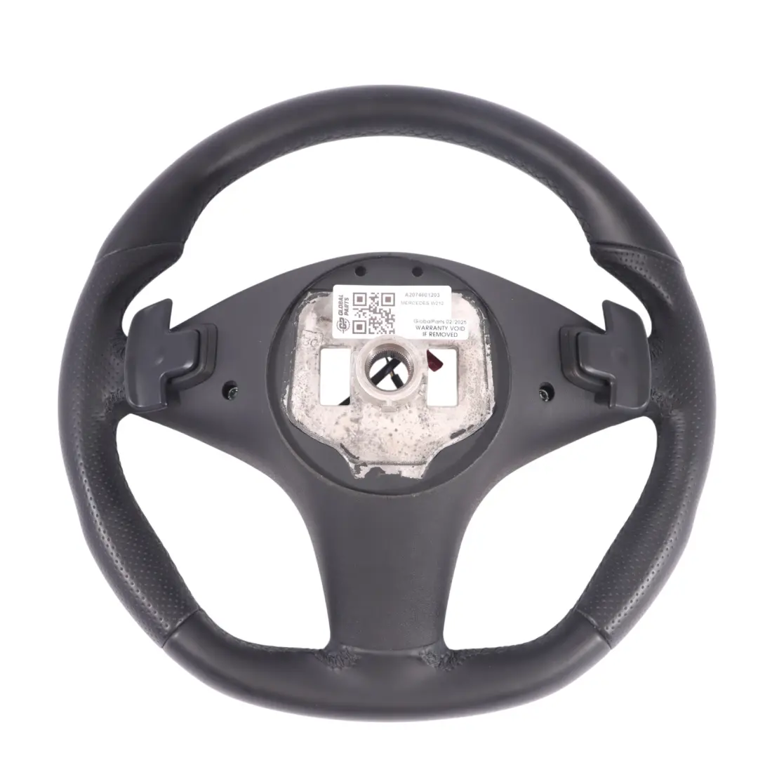  Steering Wheel Mercedes C207 W212 Black Leather Black Threads Paddle Shift - SKU A2074601203 - Part number A2074601203