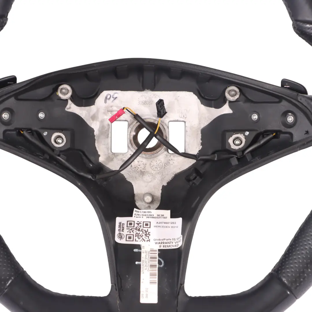  Steering Wheel Mercedes C207 W212 Black Leather Black Threads Paddle Shift - SKU A2074601203 - Part number A2074601203