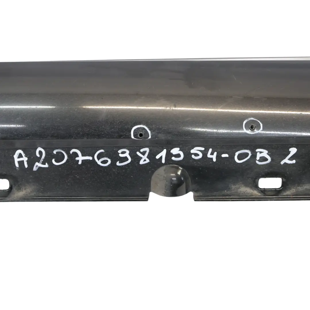 W207 Side Skirt AMG Door Sill Cover Left N/S Obsidian Black - 197 to Mercedes with Part number A2076981354 Mercedes W207 Side Skirt AMG Door Sill Cover Left N/S Obsidian Black - 197 - SKU A2076981354-OB2 - Part number A2076981354
