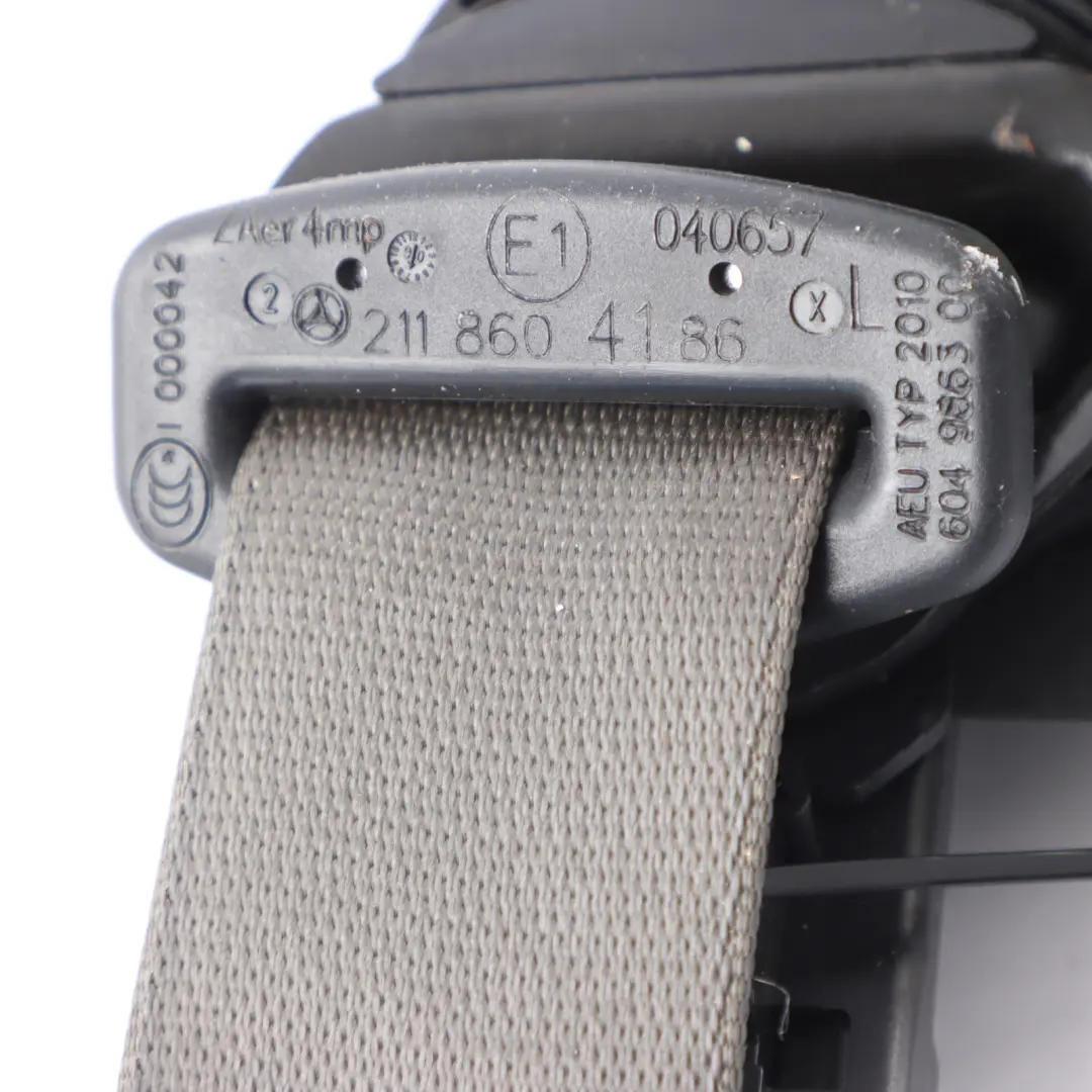 Belt Mercedes W211 Rear Seat Saloon Upper Left N/S Grey to Seat with Part number A2118604186 Seat Belt Mercedes W211 Rear Seat Saloon Upper Left N/S Grey - SKU A2118604186-1 - Part number A2118604186