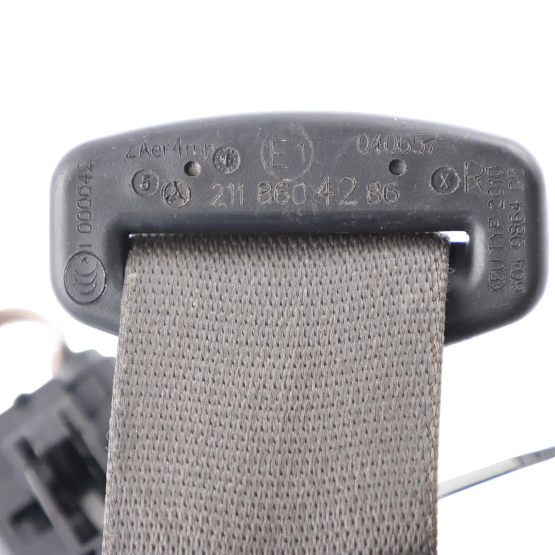 Belt Front Right O/S Seatbelt Black to Mercedes W211 Seat with Part number A2118604286 Mercedes W211 Seat Belt Front Right O/S Seatbelt Black - SKU A2118604286-1 - Part number A2118604286