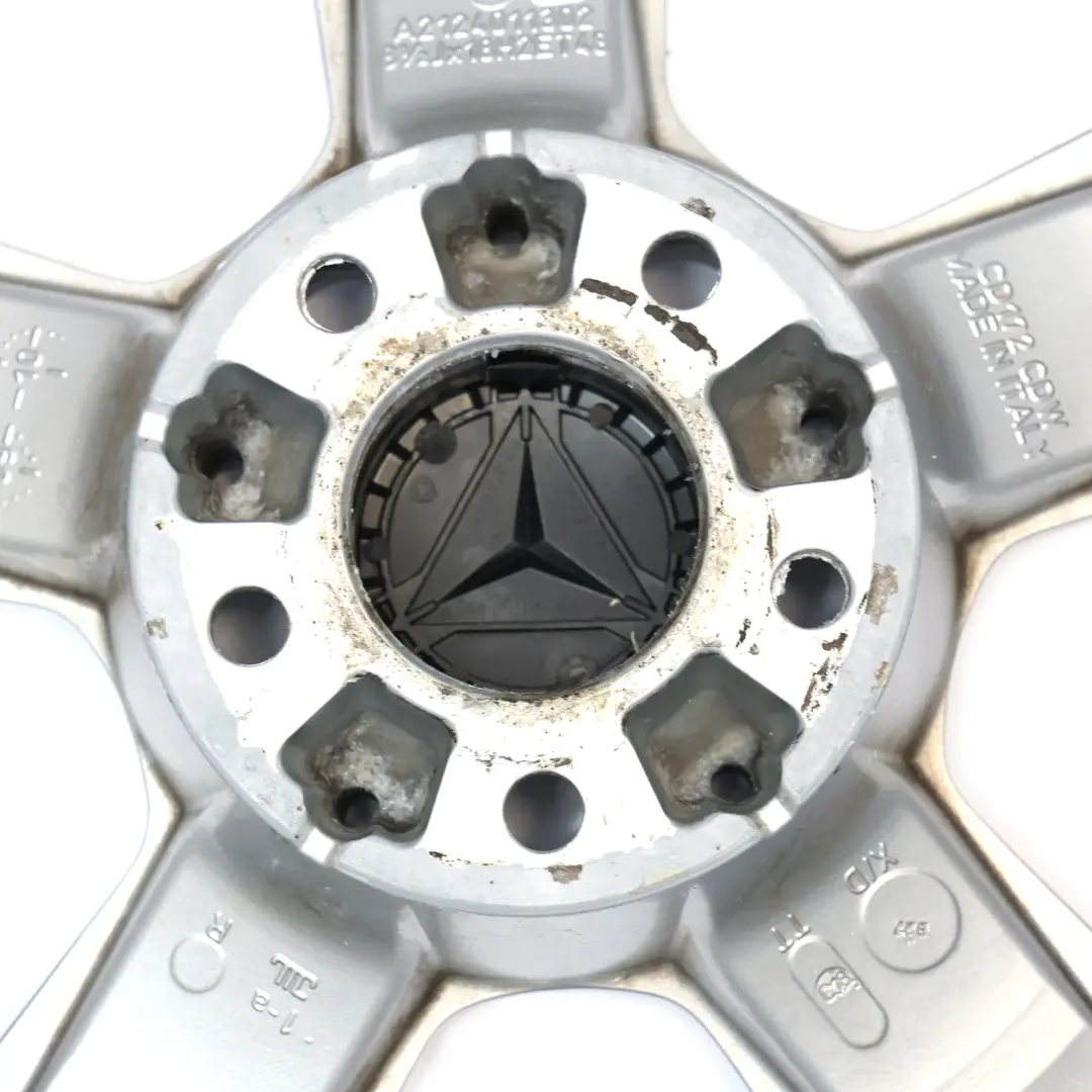 Front Axle Silver Alloy Wheel Rim 18" ET:48 8,5J to Mercedes W212 with Part number A2124011302 Mercedes W212 Front Axle Silver Alloy Wheel Rim 18" ET:48 8,5J - SKU A2124011302-2 - Part number A2124011302