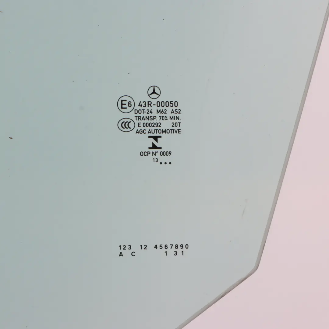 Mercedes W212 Vitre Latérale Porte Avant Gauche AS2 - SKU A2127251310 - Numéro de pièce A2127251310