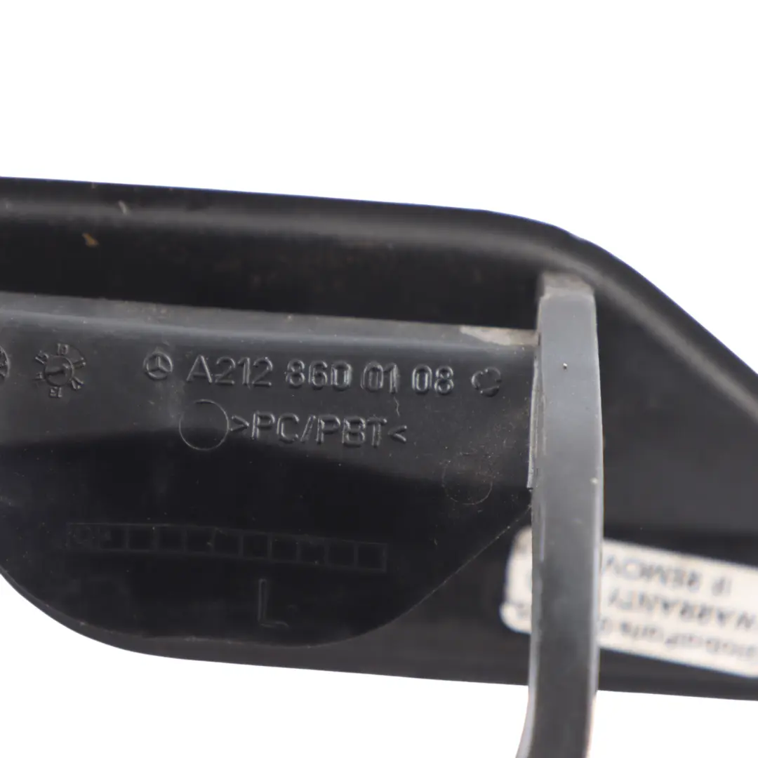 Front Bumper Headlight Washer Cover Cap Left N/S Black to Mercedes W212 with Part number A2128600108 Mercedes W212 Front Bumper Headlight Washer Cover Cap Left N/S Black - SKU A2128600108-OB - Part number A2128600108