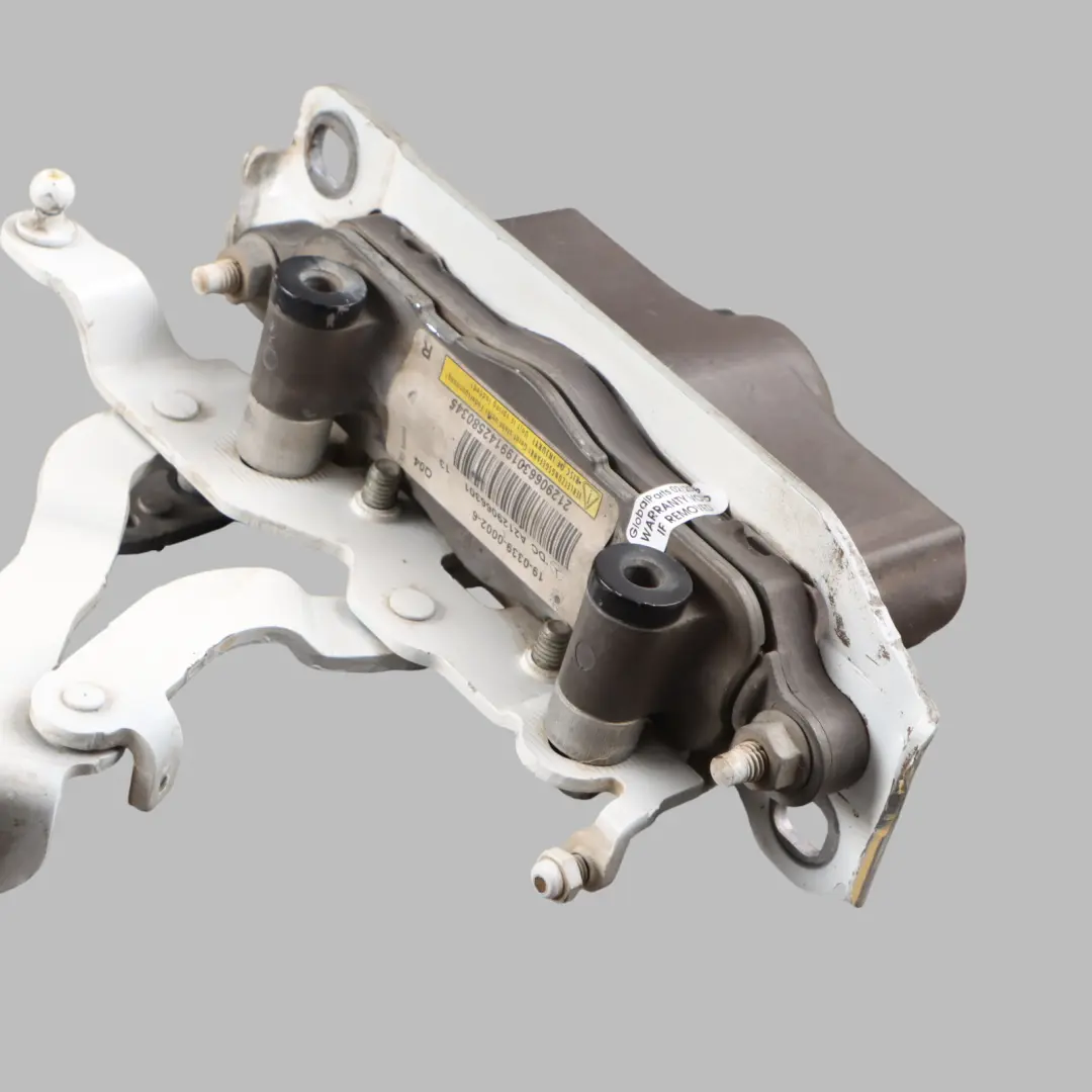 Hood Hinge Pedestrian Protect Right O/S Polar White - 149 to Mercedes W204 W212 with Part number A2129066301 Mercedes W204 W212 Hood Hinge Pedestrian Protect Right O/S Polar White - 149 - SKU A2129066301-POL - Part number A2129066301