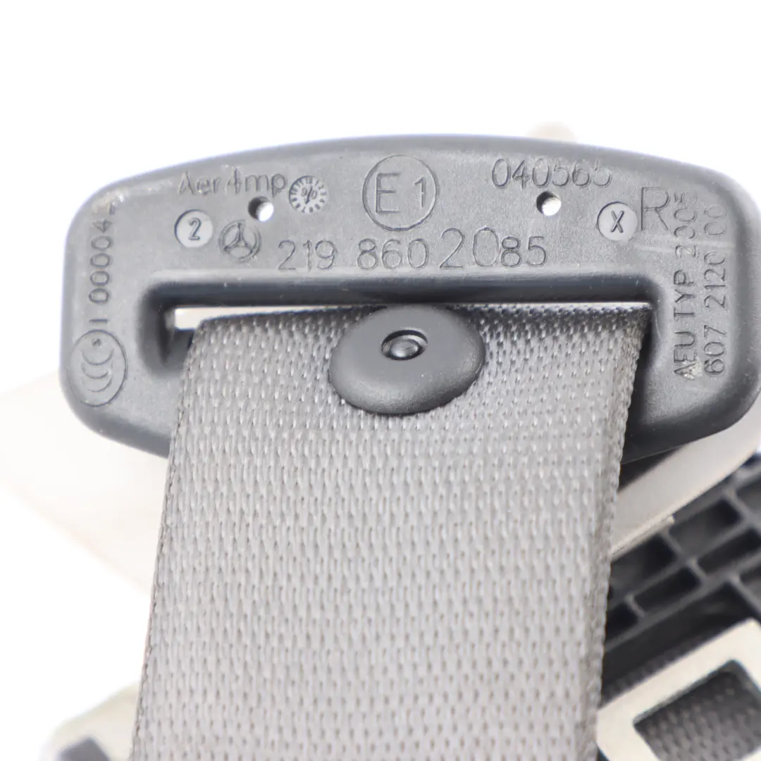 W219 Rear Seat Belt Right O/S Grey to Mercedes CLS with Part number A2198602085 Mercedes CLS W219 Rear Seat Belt Right O/S Grey - SKU A2198602085-1 - Part number A2198602085
