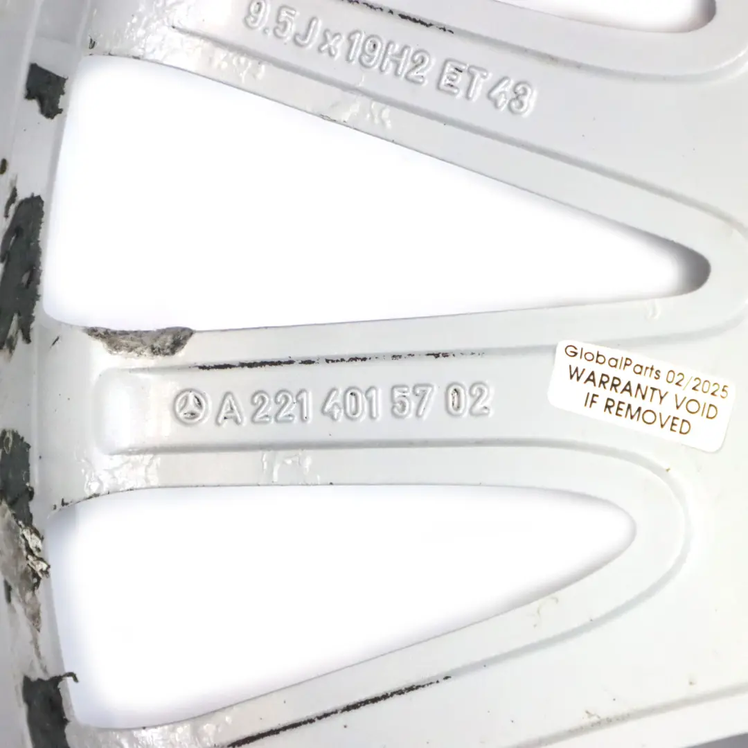  Llanta De Aleación Plateada Trasera Mercedes W221 AMG 19" 9,5J ET:43 - SKU A2214015702-1 - Número de pieza A2214015702