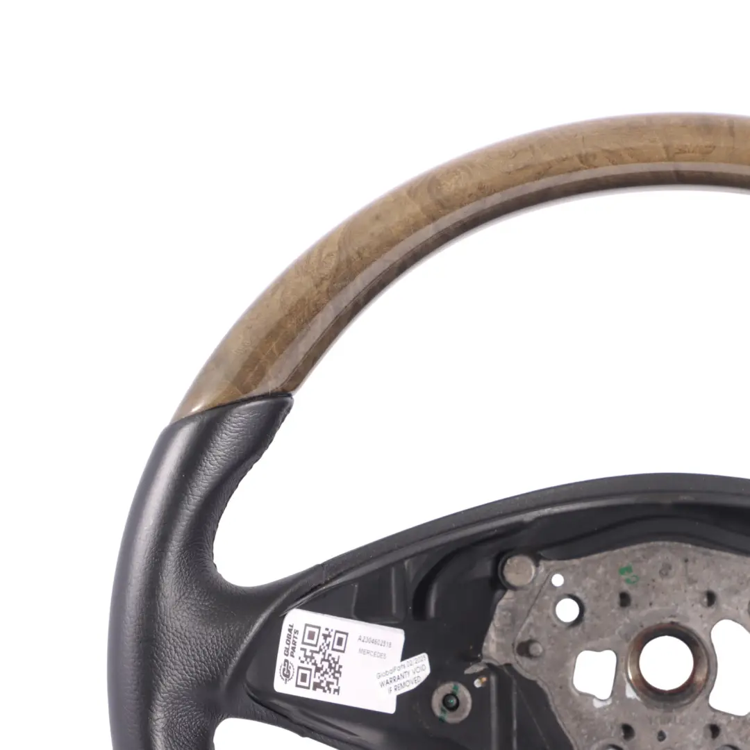  Volant Mercedes SLK R171 SL R230 Cuir Noir Bois - SKU A2304602518 - Numéro de pièce A2304602518