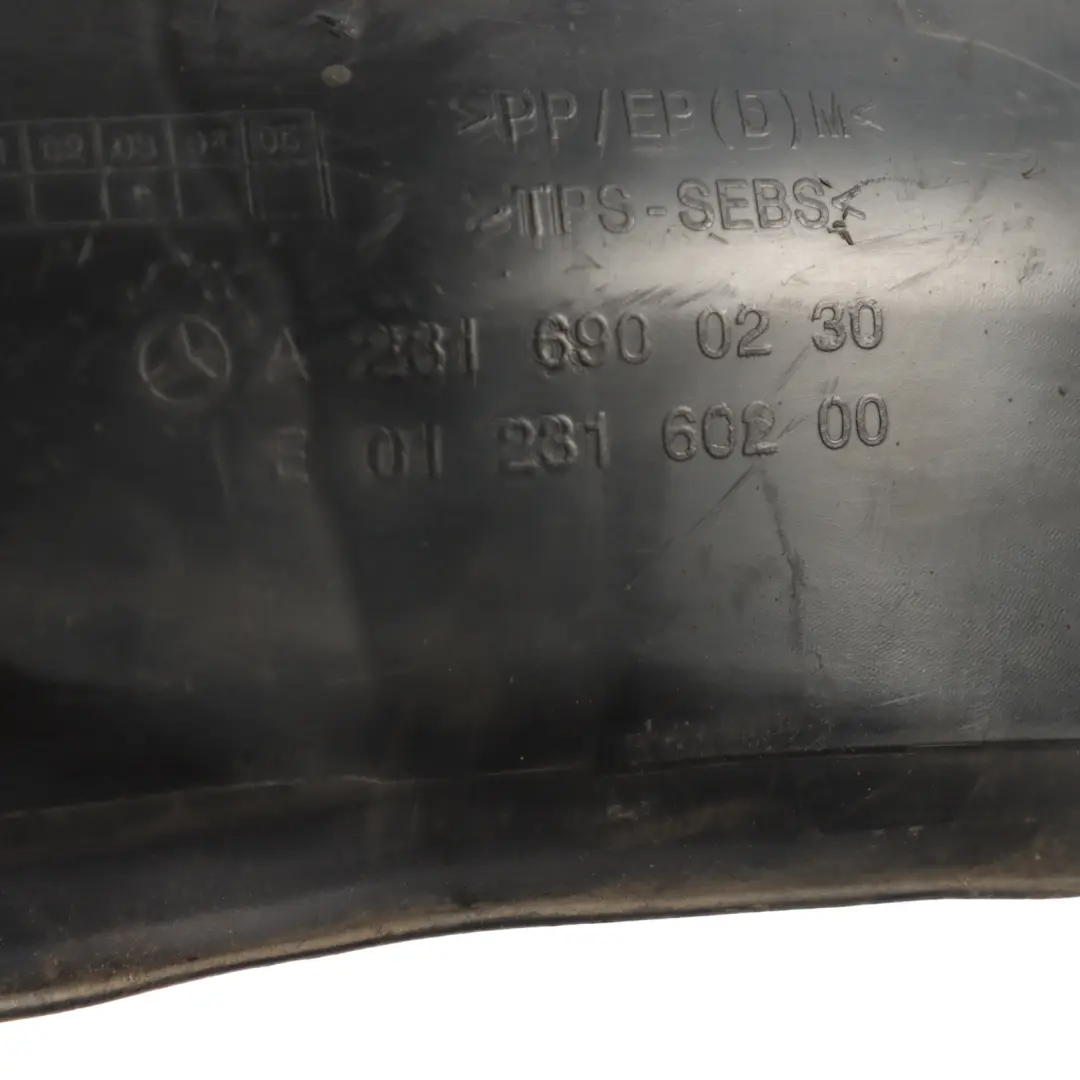 Front Wheel Arch Trim Cover Front Section Right O/S to Mercedes R231 with Part number A2316900230 Mercedes R231 Front Wheel Arch Trim Cover Front Section Right O/S - SKU A2316900230 - Part number A2316900230