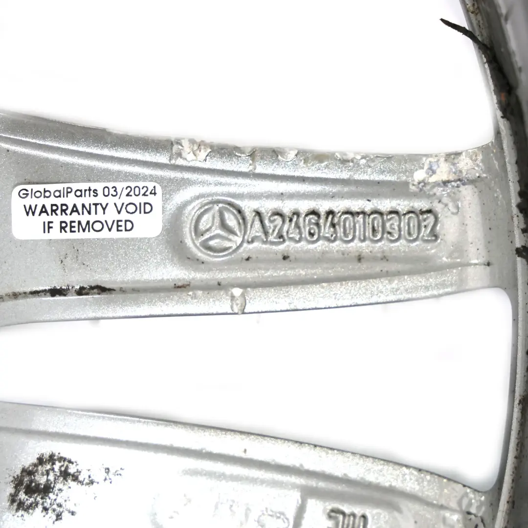 Mercedes W176 Wheel Alloy Rim 17" 5 Double Spoke ET:52.5 7.5J - SKU A2464010302-2 - Part number A2464010302