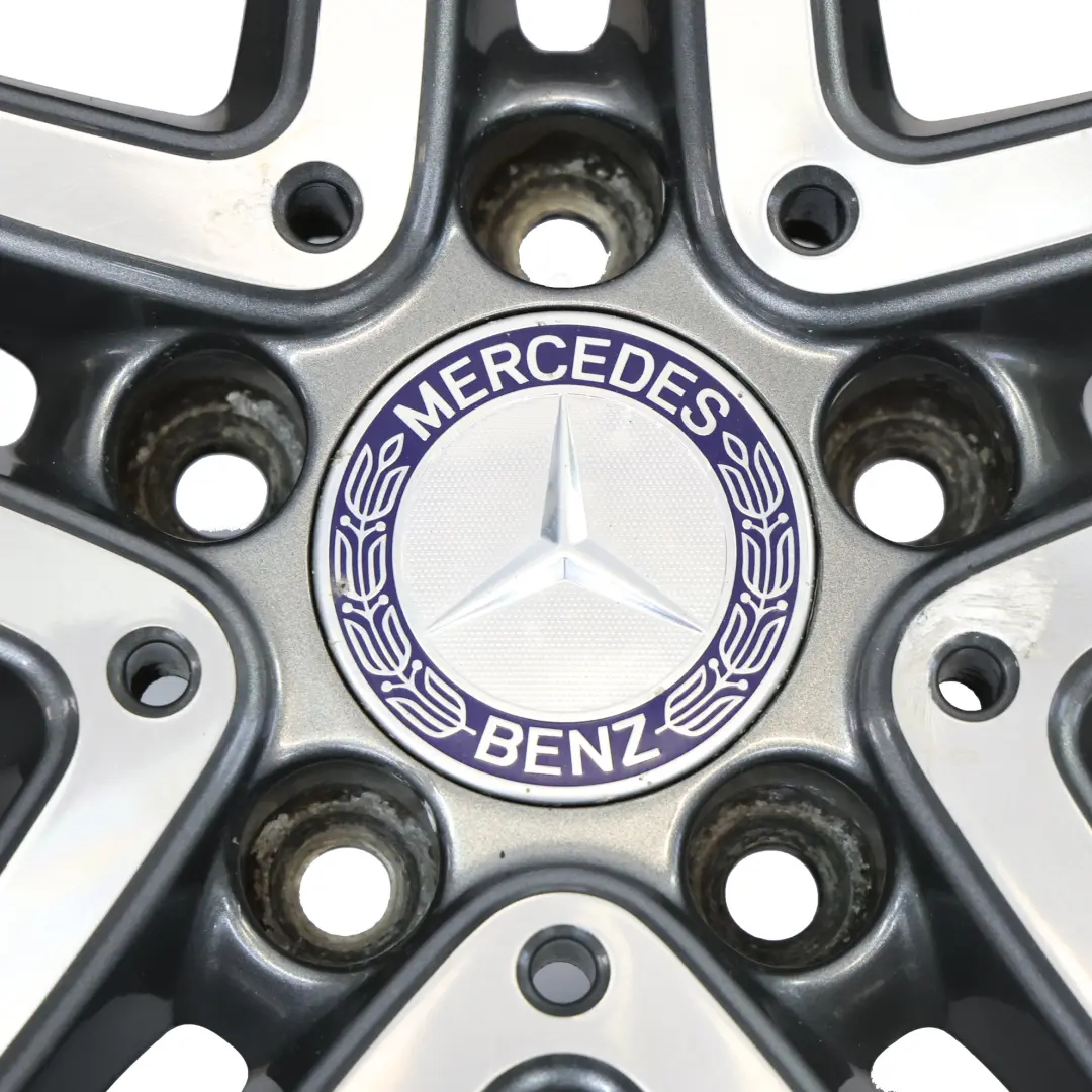Mercedes W176 Wheel Alloy Rim 17" 5 Double Spoke ET:52.5 7.5J - SKU A2464010302-2 - Part number A2464010302