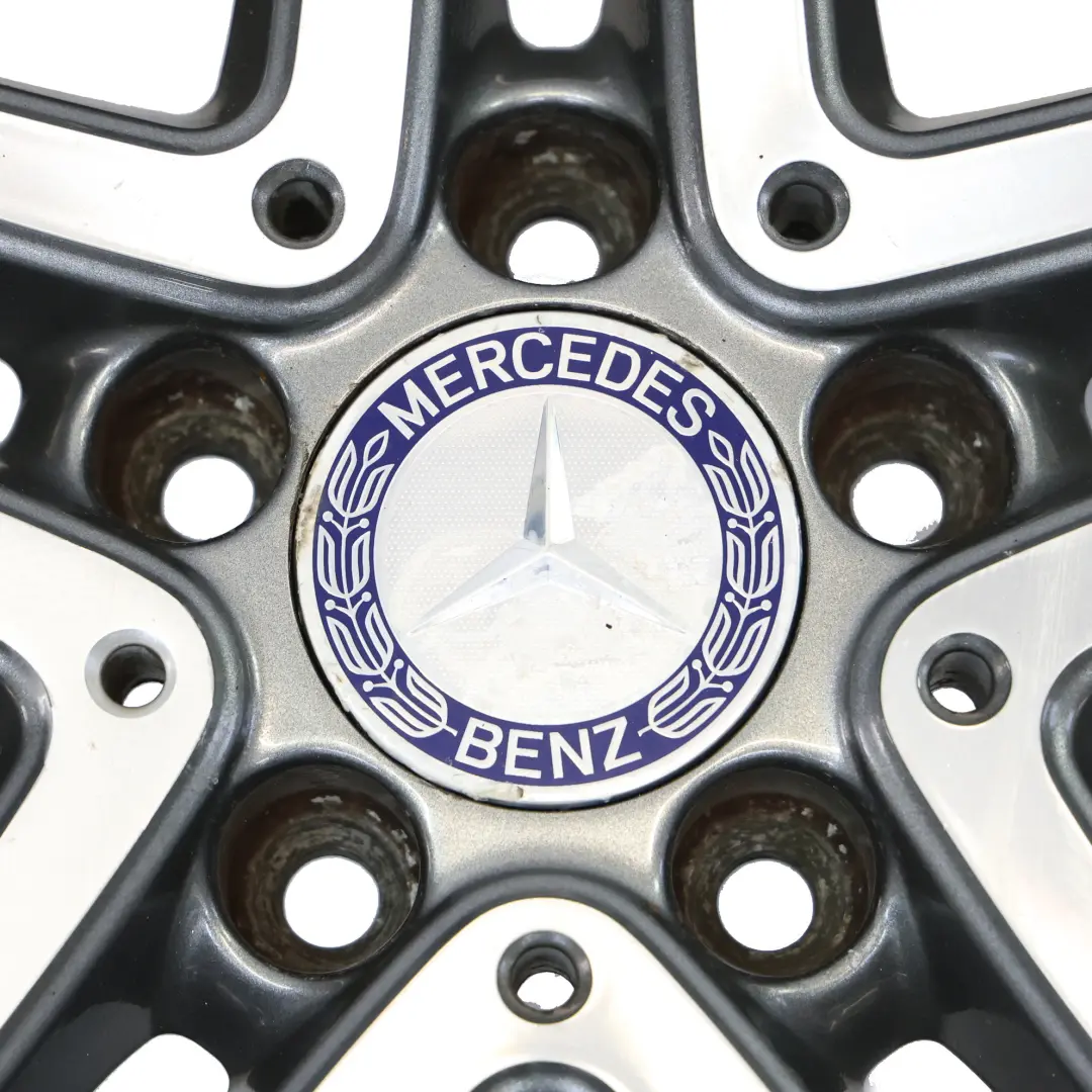 Mercedes W176 Wheel Alloy Rim 17" 5 Double Spoke ET:52.5 7.5J - SKU A2464010302-4 - Part number A2464010302