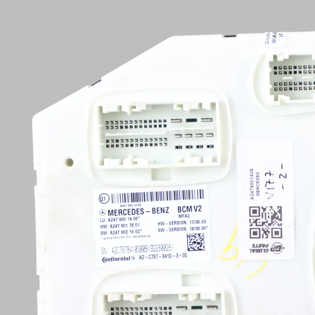 BCM V2 Module Mercedes CLA C118 W177 W247 Body Control Unit ECU - SKU A2479001406 - Part number A2479001406