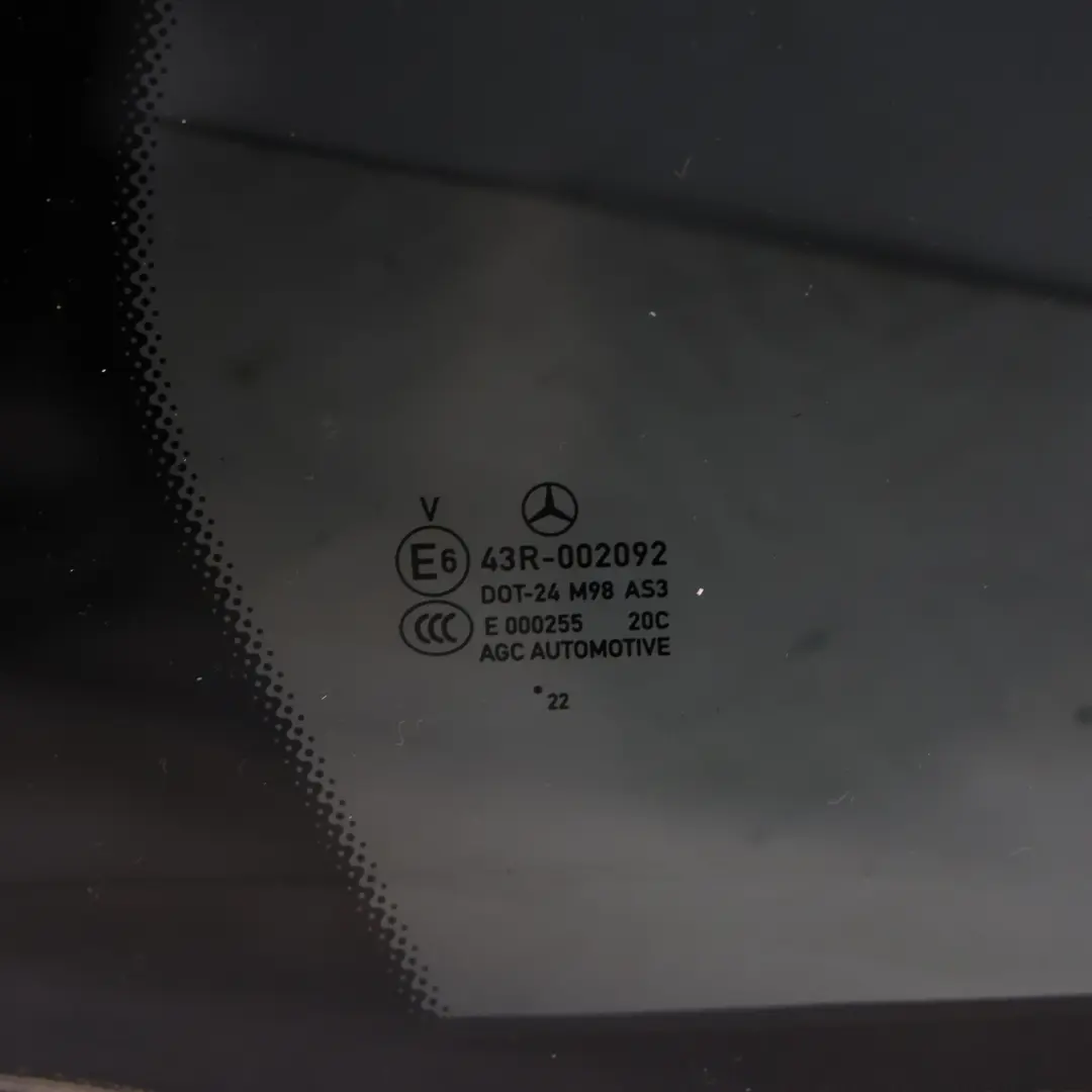 Mercedes C253 Rear Door Window Quarter Glass Fixed AS3 Right O/S - SKU A2537308000 - Part number A2537308000