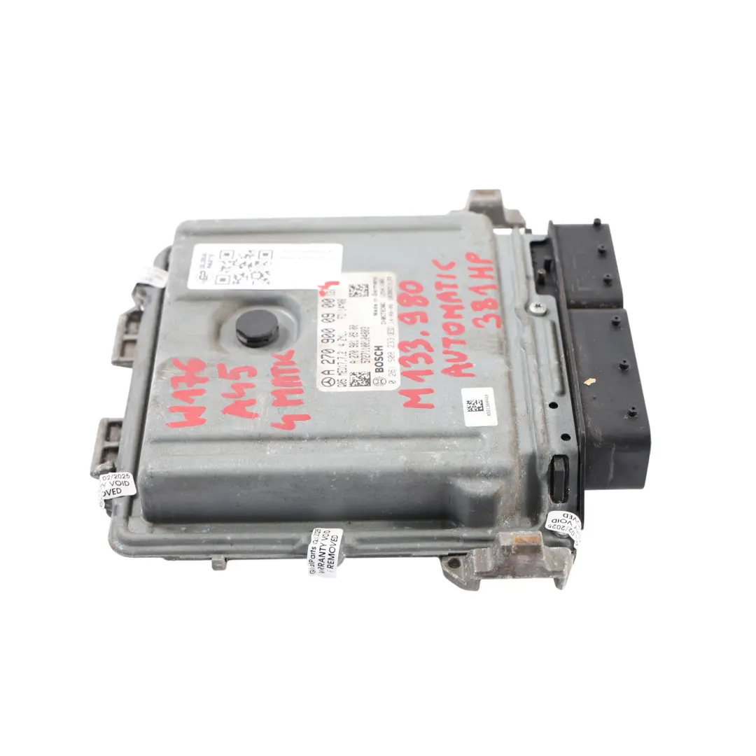 A45 4Matic M133.980 381HP Engine Control ECU Automatic to Mercedes W176 with Part number A2709000900 Mercedes W176 A45 4Matic M133.980 381HP Engine Control ECU Automatic - SKU A2709000900-4 - Part number A2709000900
