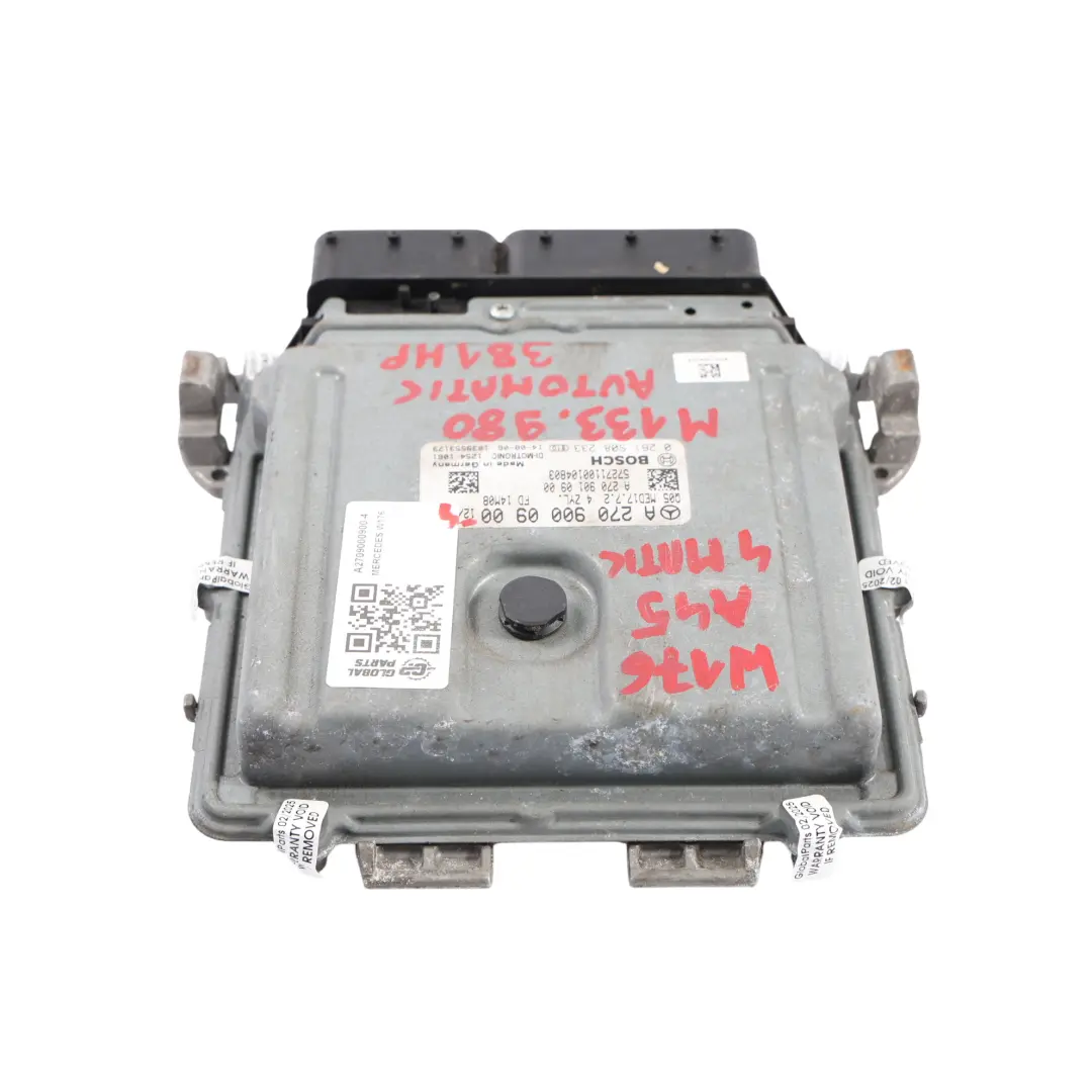 Mercedes W176 A45 4Matic M133.980 381HP Engine Control ECU Automatic - SKU A2709000900-4 - Part number A2709000900