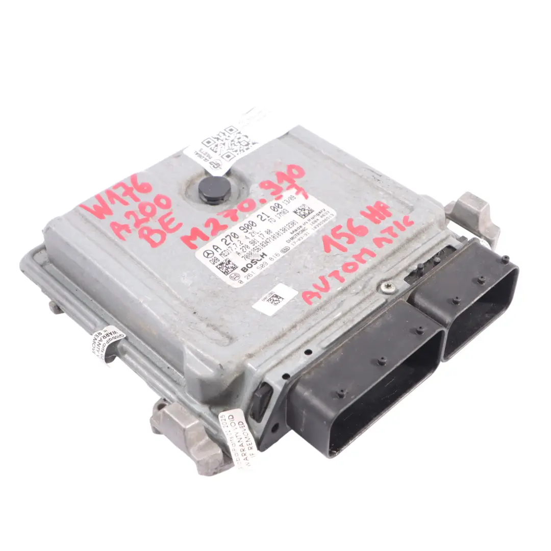  Module ECU Moteur Mercedes W176 A200 BlueEfficiency 270.910 156HP - SKU A2709002100-7 - Numéro de pièce A2709002100