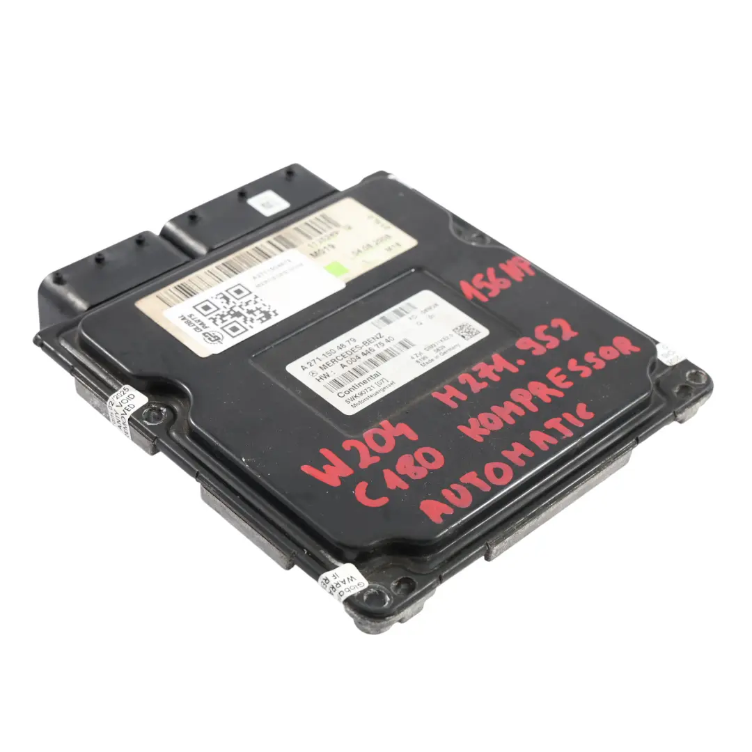 C180 Kompressor 271.952 156HP Engine Control Unit ECU to Mercedes W204 with Part number A2711504879 Mercedes W204 C180 Kompressor 271.952 156HP Engine Control Unit ECU - SKU A2711504879 - Part number A2711504879