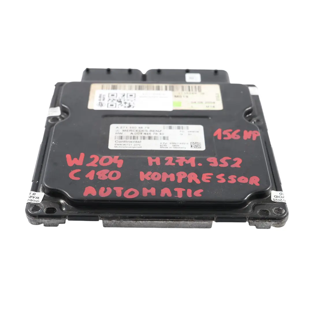 Mercedes W204 C180 Kompressor 271.952 156HP Motorsteuergerät ECU - SKU A2711504879 - Teilenummer A2711504879