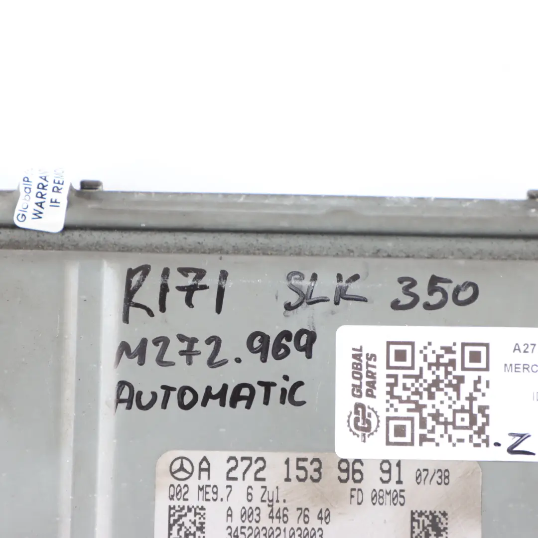 SLK350 M272.969 Engine Control Unit ECU Automatic to Mercedes R171 with Part number A2721539691 Mercedes R171 SLK350 M272.969 Engine Control Unit ECU Automatic - SKU A2721539691 - Part number A2721539691
