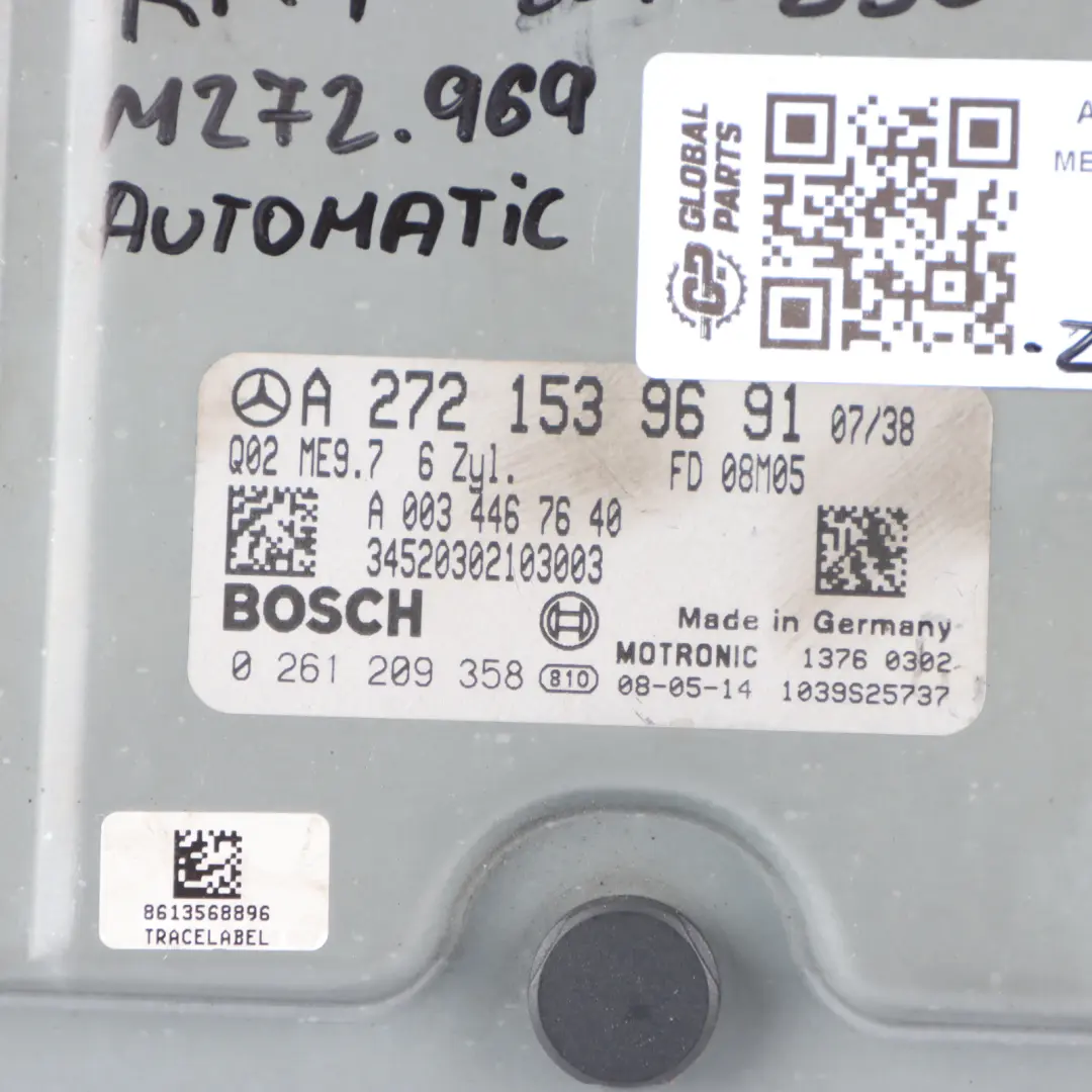 Mercedes R171 SLK350 M272.969 Engine Control Unit ECU Automatic - SKU A2721539691 - Part number A2721539691