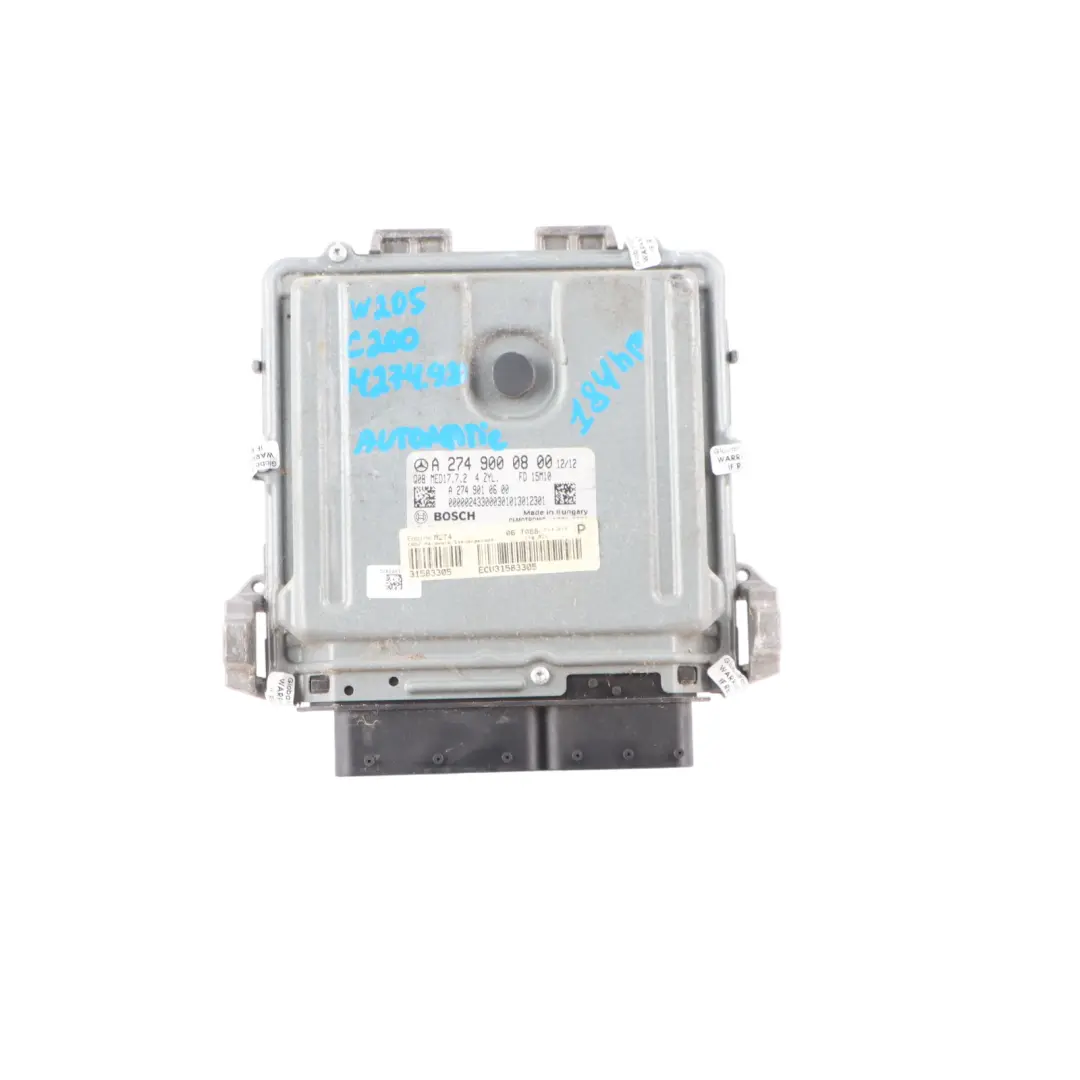 C200 274.920 184HP Motore ECU Kit chiave Automatico Mercedes W205 - SKU A2749000800-1 - Numero di parte A2749000800