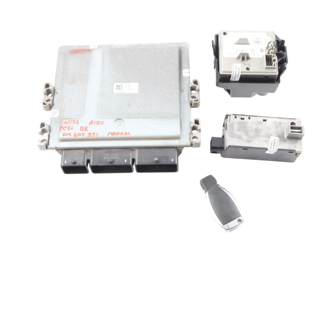 Mercedes W176 A180 CDI OM607.951 BE 109HP Engine ECU Kit Lock + Key - SKU A6079002200-4 - Part number A6079002200