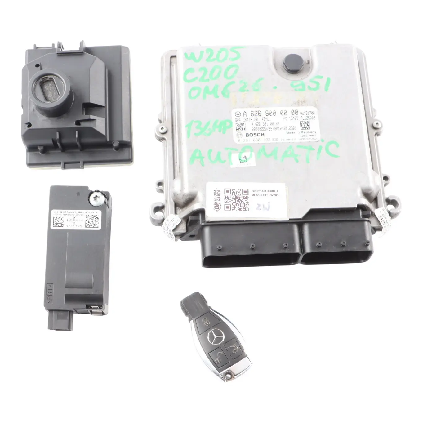Mercedes W205 C200d 626.951 136HP Engine Unit ECU Kit A6269000000 Key Automatic