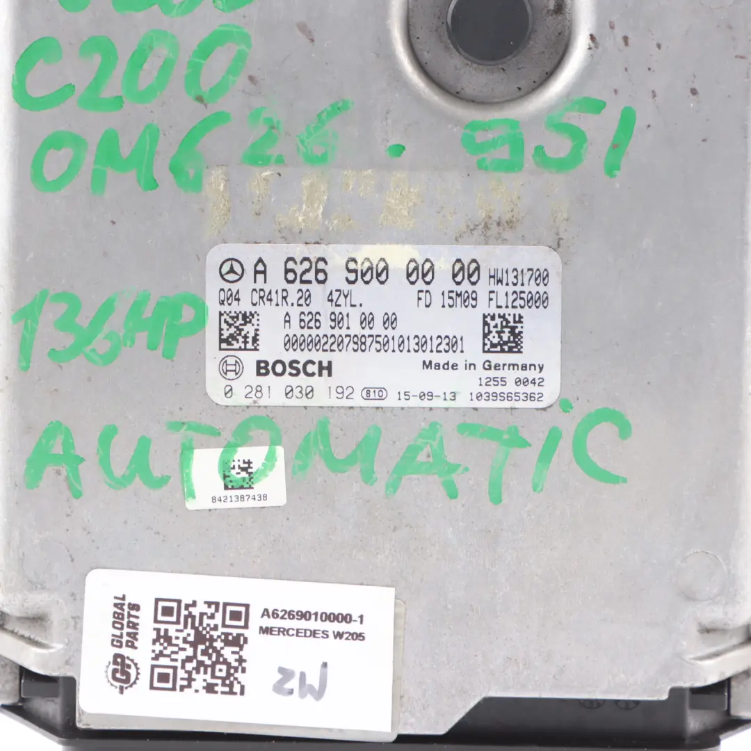 Mercedes W205 C200d 626.951 136HP Motor Steuergerät Kit A6269000000 Automatik - SKU A6269010000-1 - Teilenummer A6269010000