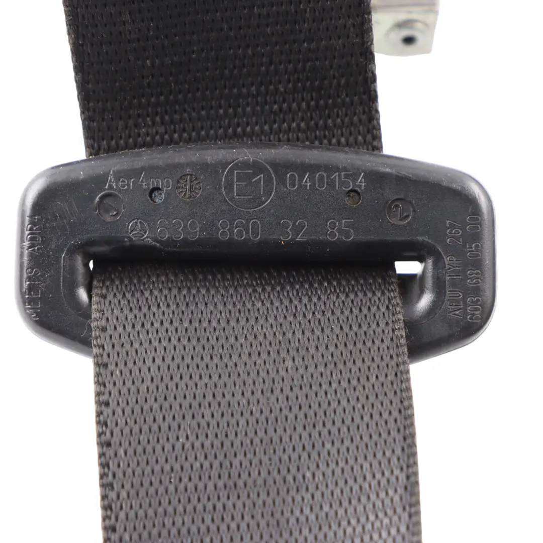 Belt Black Front Right O/S to Mercedes Vito W639 Seat with Part number A6398603285 Mercedes Vito W639 Seat Belt Black Front Right O/S - SKU A6398603285 - Part number A6398603285