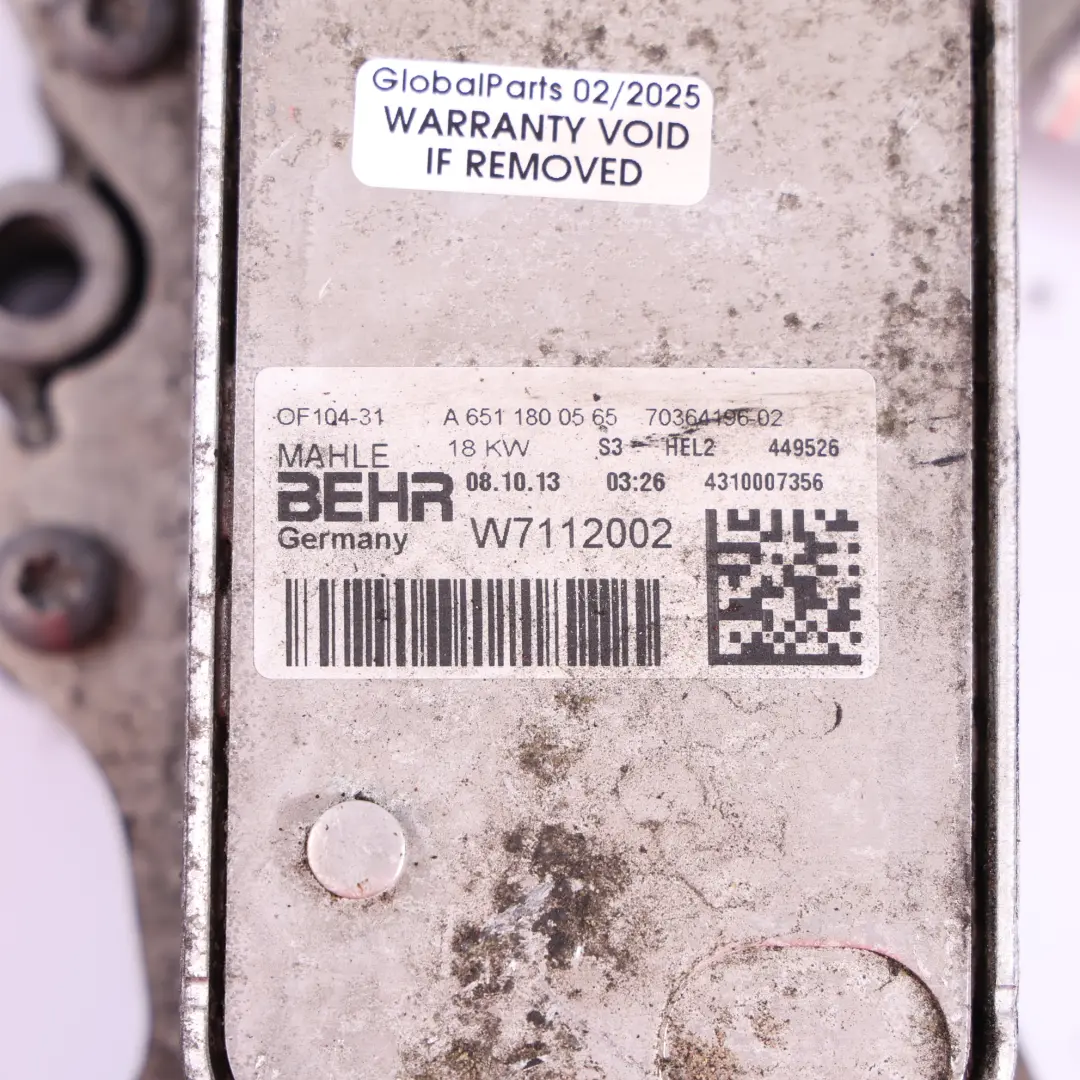 Mercedes W176 Refrigerador De Aceite Diesel - SKU A6511800565 - Número de pieza A6511800565