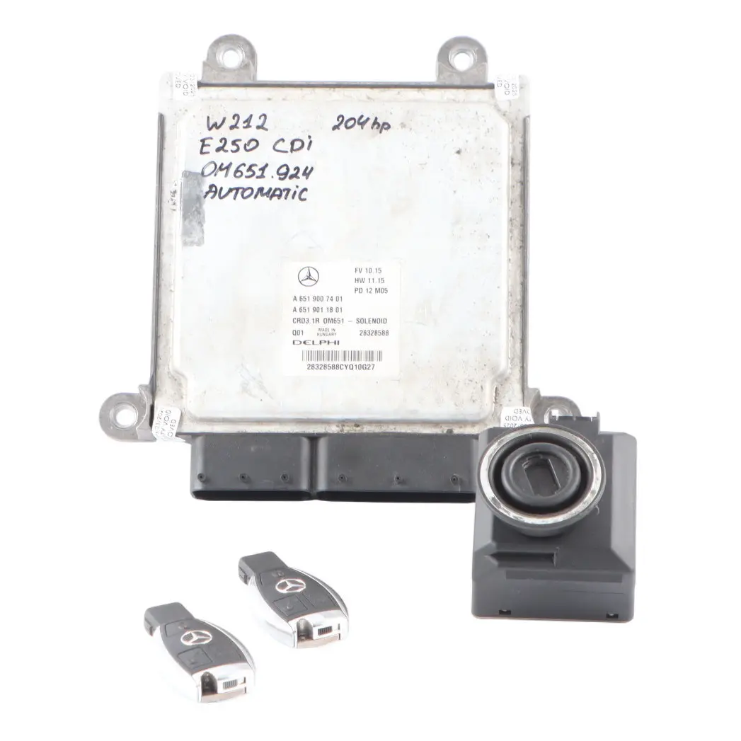 Mercedes W212 E250 CDI OM651.924 204HP Engine ECU Kit A6519007401 Ignition Keys