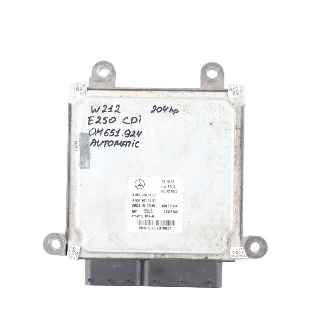 Mercedes W212 E250 CDI OM651.924 204HP Engine ECU Kit Ignition Keys - SKU A6519007401-7 - Part number A6519007401