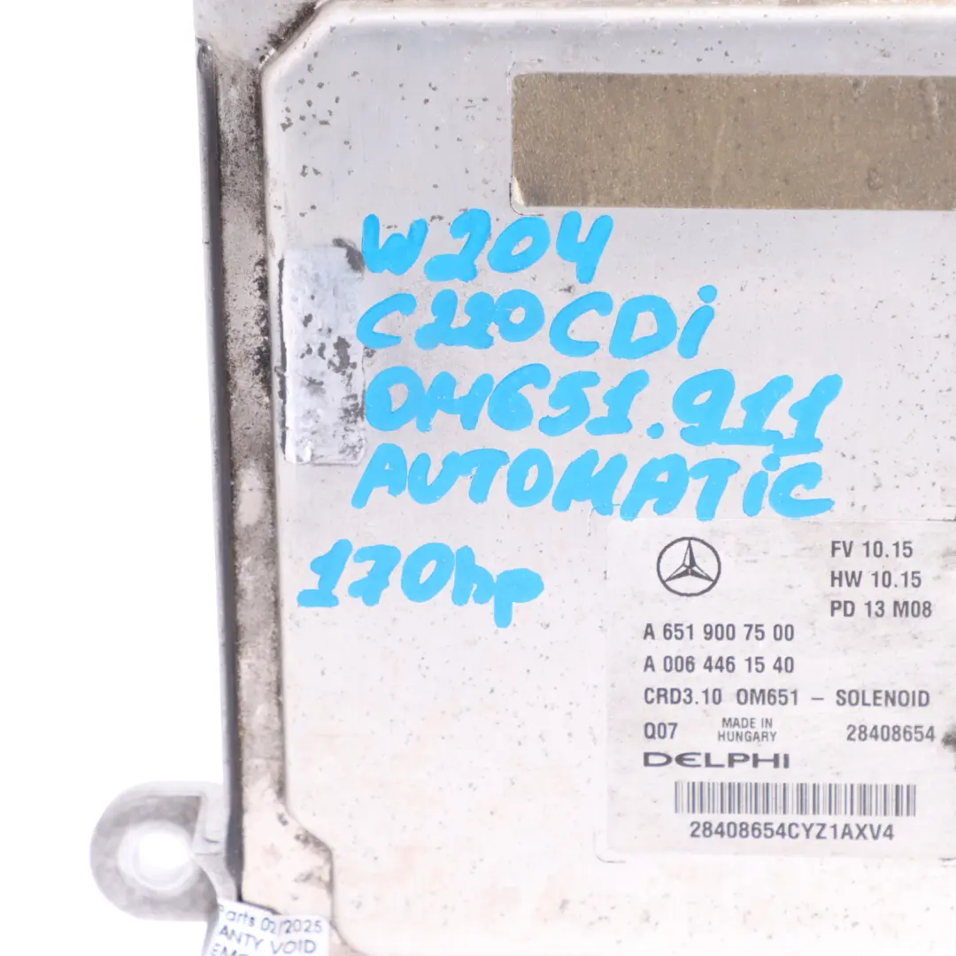  Module De Calculateur Moteur ECU Mercedes C207 E220 CDI OM651.911 BE - SKU A6519007500-17 - Numéro de pièce A6519007500