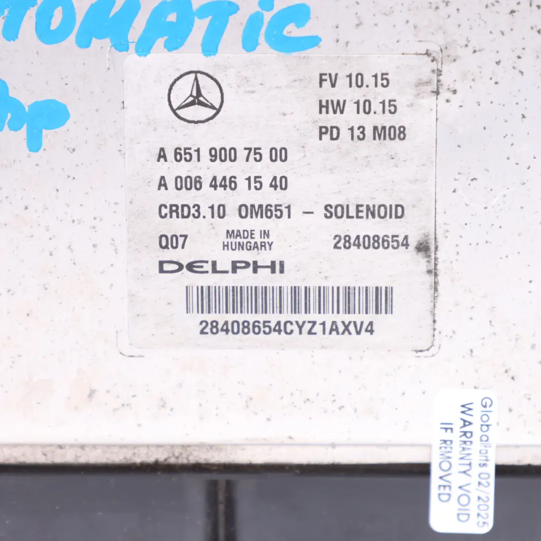  Module De Calculateur Moteur ECU Mercedes C207 E220 CDI OM651.911 BE - SKU A6519007500-17 - Numéro de pièce A6519007500