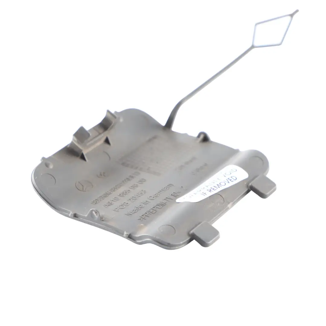 Front Bumper Towing Eye Flap Trim Cover Cap Black to Mercedes W910 with Part number A9108850600 Mercedes W910 Front Bumper Towing Eye Flap Trim Cover Cap Black - SKU A9108850600 - Part number A9108850600