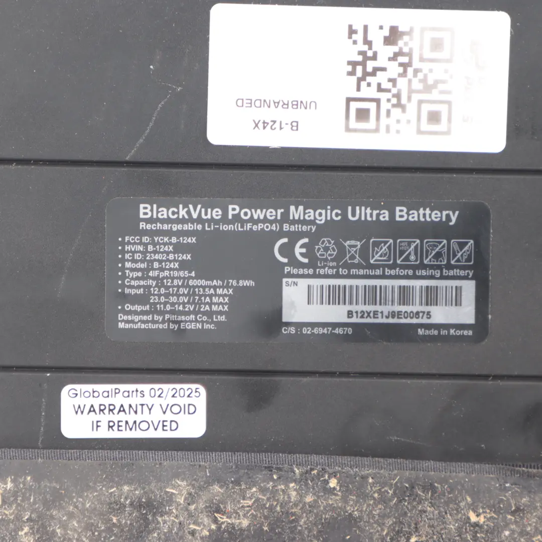 BlackVue Power Magic Dashcam Ultra Li-ion Battery Cell 6000mAh to with Part number B-124X BlackVue Power Magic Dashcam Ultra Li-ion Battery Cell 6000mAh - SKU B-124X - Part number B-124X