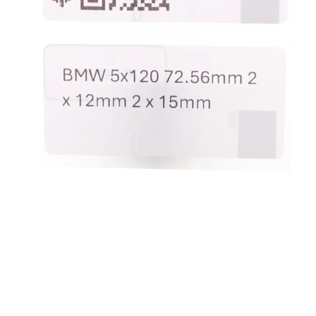 Alloy Wheel Spacers Hubcentric Shims BMW 5x120 72.56mm 2x12mm 2x15mm to  with Part number BMW-SPACER-SET  Alloy Wheel Spacers Hubcentric Shims BMW 5x120 72.56mm 2x12mm 2x15mm - SKU BMW-SPACER-SET - Part number BMW-SPACER-SET