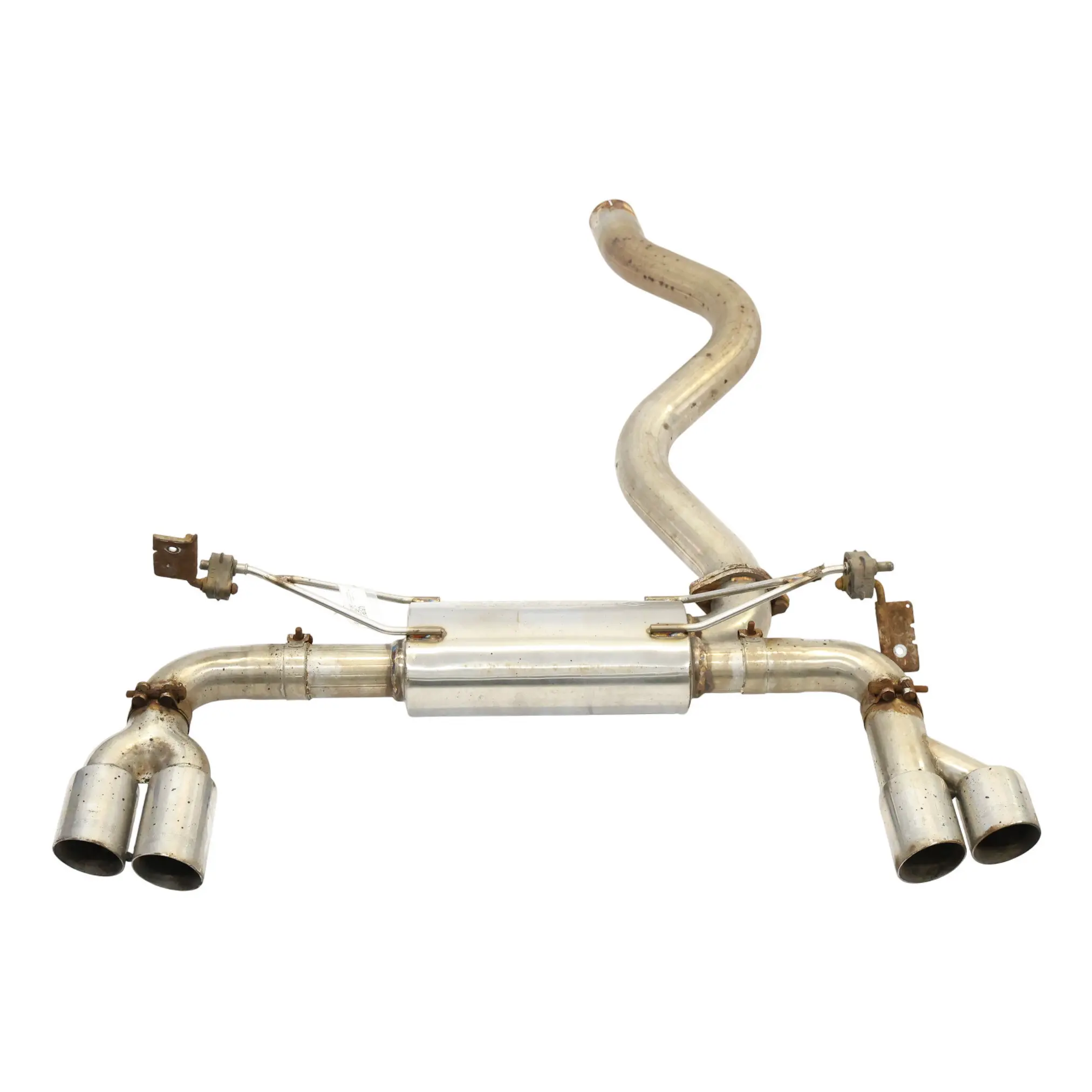 BMW F30 Rear Exhaust Silencer Muffler Back Box Twin Pipe Cobra Sport Exhaust