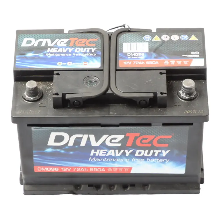  DriveTec Heavy Duty 12V Accumulator Battery 72Ah 650A DM096 - SKU DRIVETEC-72AH - Part number DriveTec Heavy Duty 72Ah Accumulator