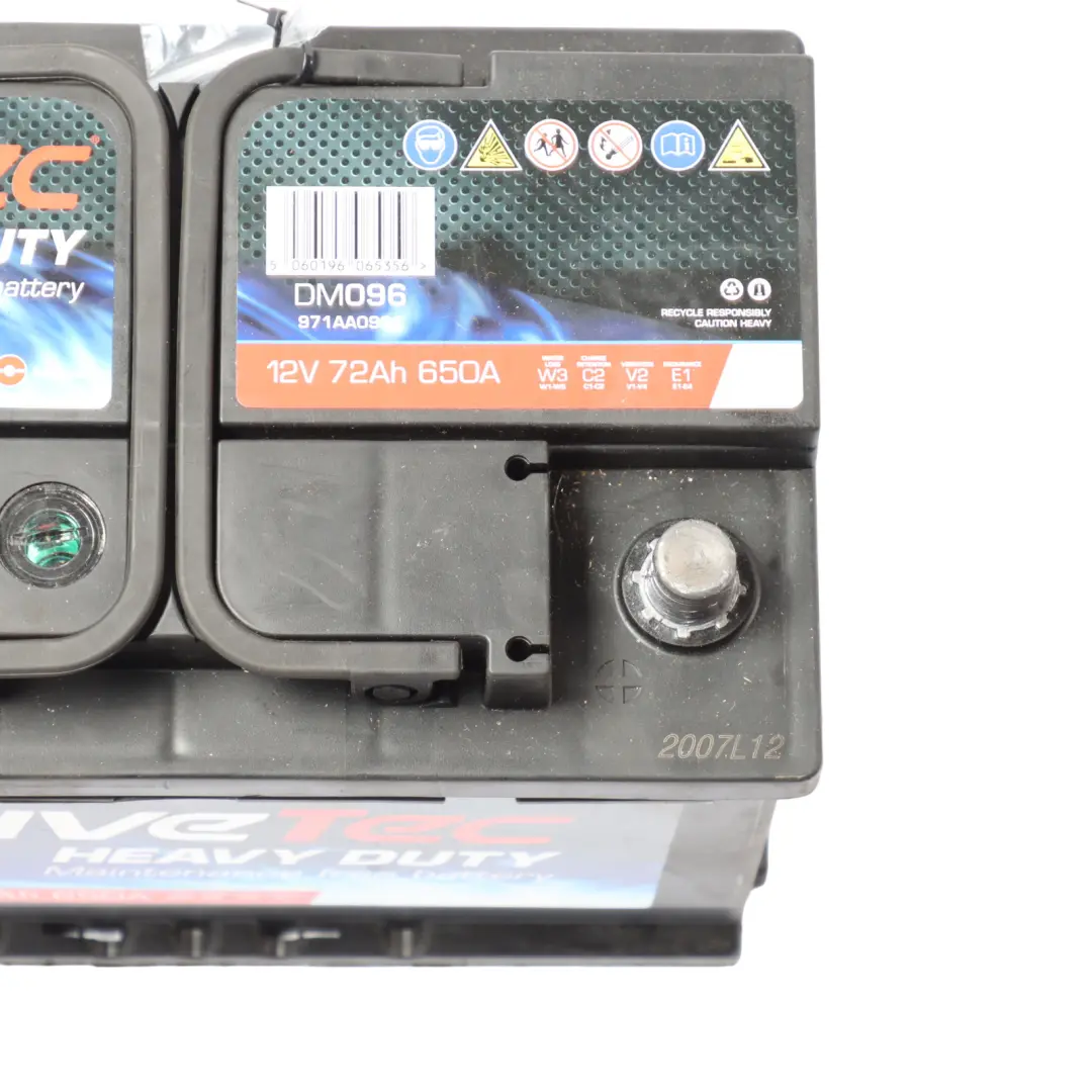  DriveTec Heavy Duty 12V Accumulator Battery 72Ah 650A DM096 - SKU DRIVETEC-72AH - Part number DriveTec Heavy Duty 72Ah Accumulator