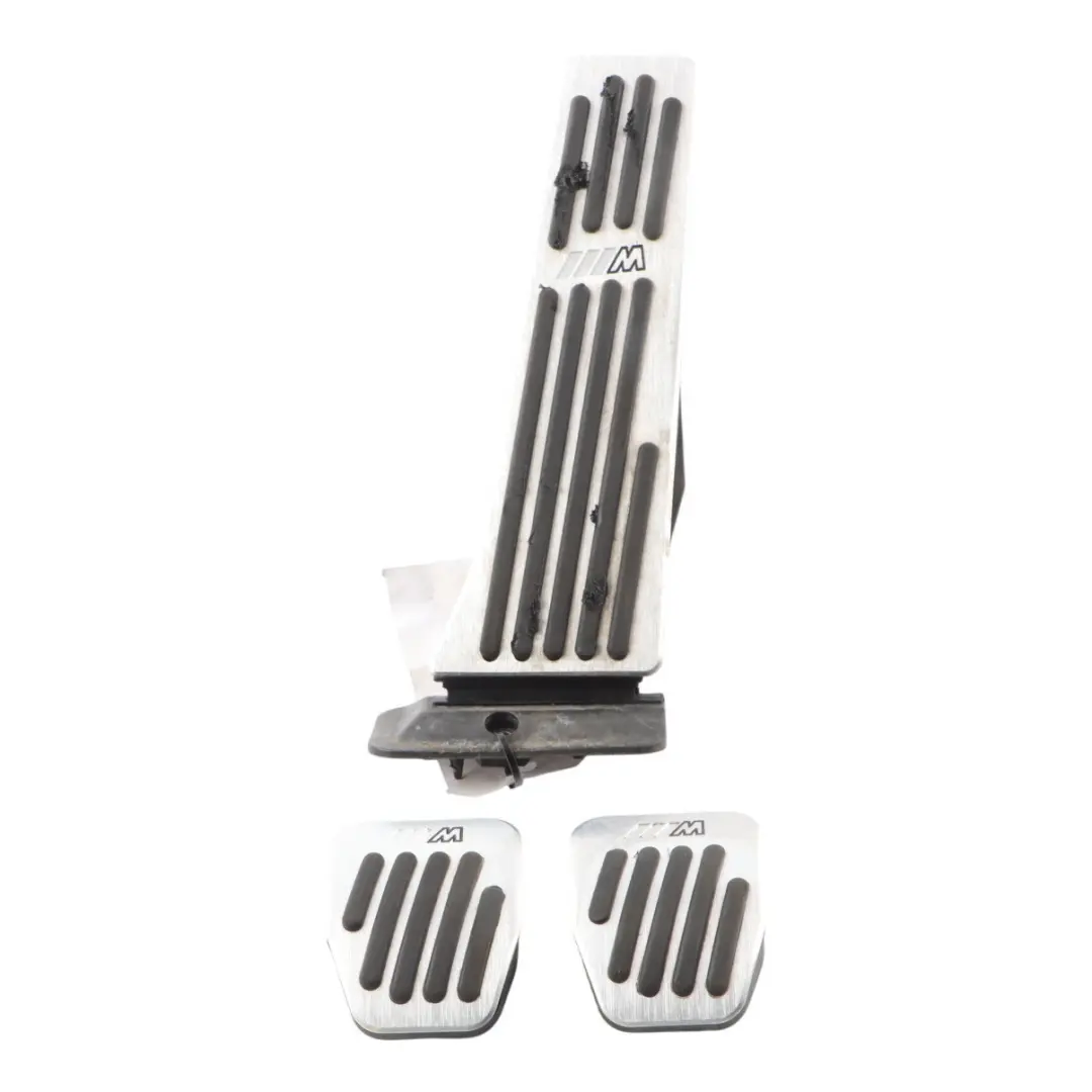 BMW 3 E90 E91 E92 E93 Manual Transmission Aluminium Pedal Cover Set - SKU E90-PEDALS-COVER - Part number E90-PEDALS