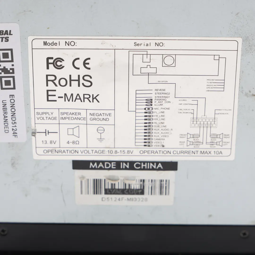 Eonon D5124F Unidad GPS Navegación Satélite BMW E39 X5 E53 7" Pantalla Táctil  - SKU EONOND5124F - Número de pieza EONOND5124F