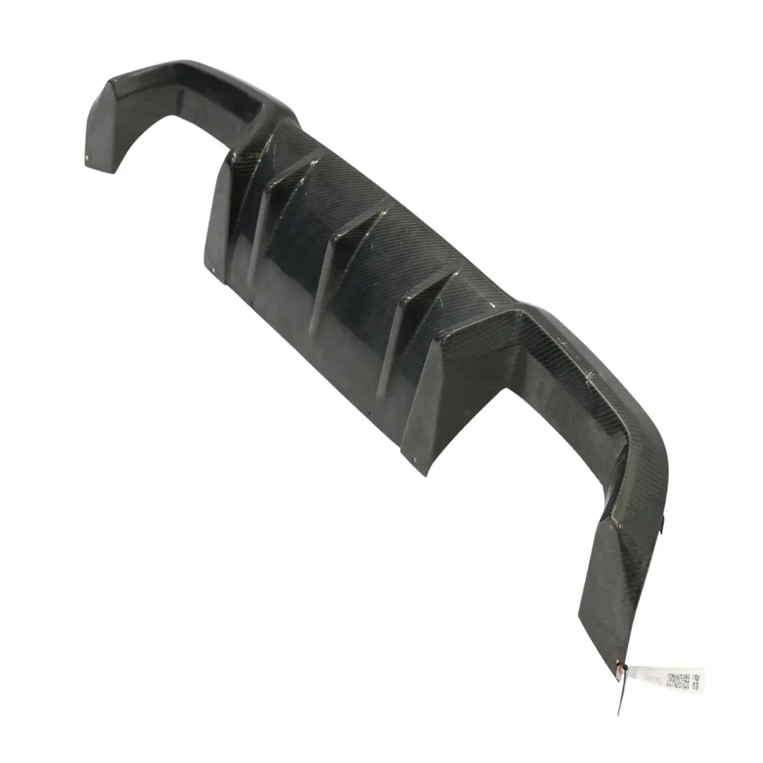 Bumper Lower Trim Exhaust Diffuser Carbon Fiber to BMW M2 F87 Rear with Part number F87-CARBON-REAR-BUMPER-DIFFUSER BMW M2 F87 Rear Bumper Lower Trim Exhaust Diffuser Carbon Fiber - SKU F87-CARBON-REAR-BUMPER-DIFFUSER - Part number F87-CARBON-REAR-BUMPER-DIFFUSER