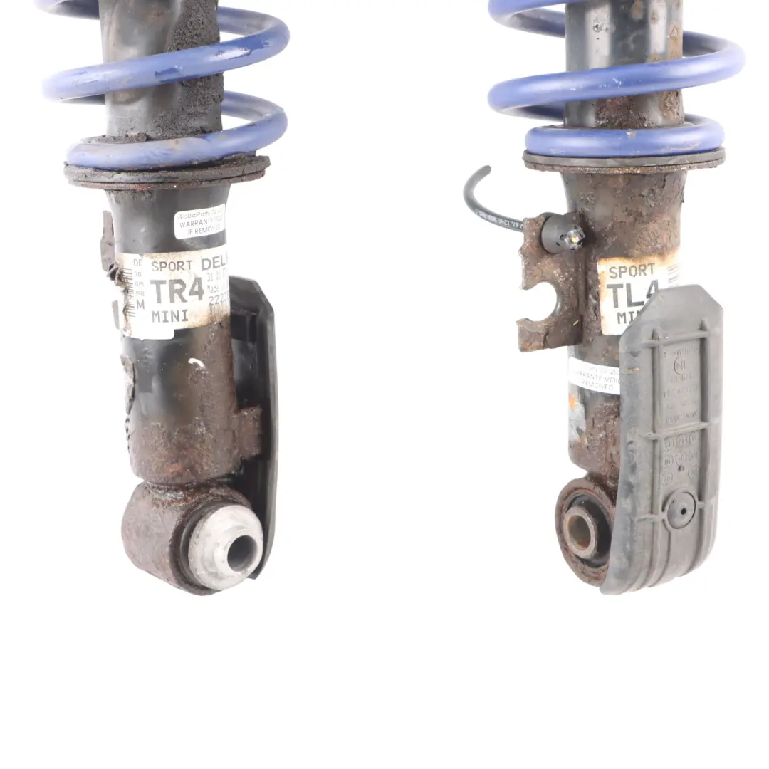 Mini R56 Spring Strut Set Rear Left Right N/O/S Shock Absorber H&amp;R - SKU KBA91100 - Part number KBA91100