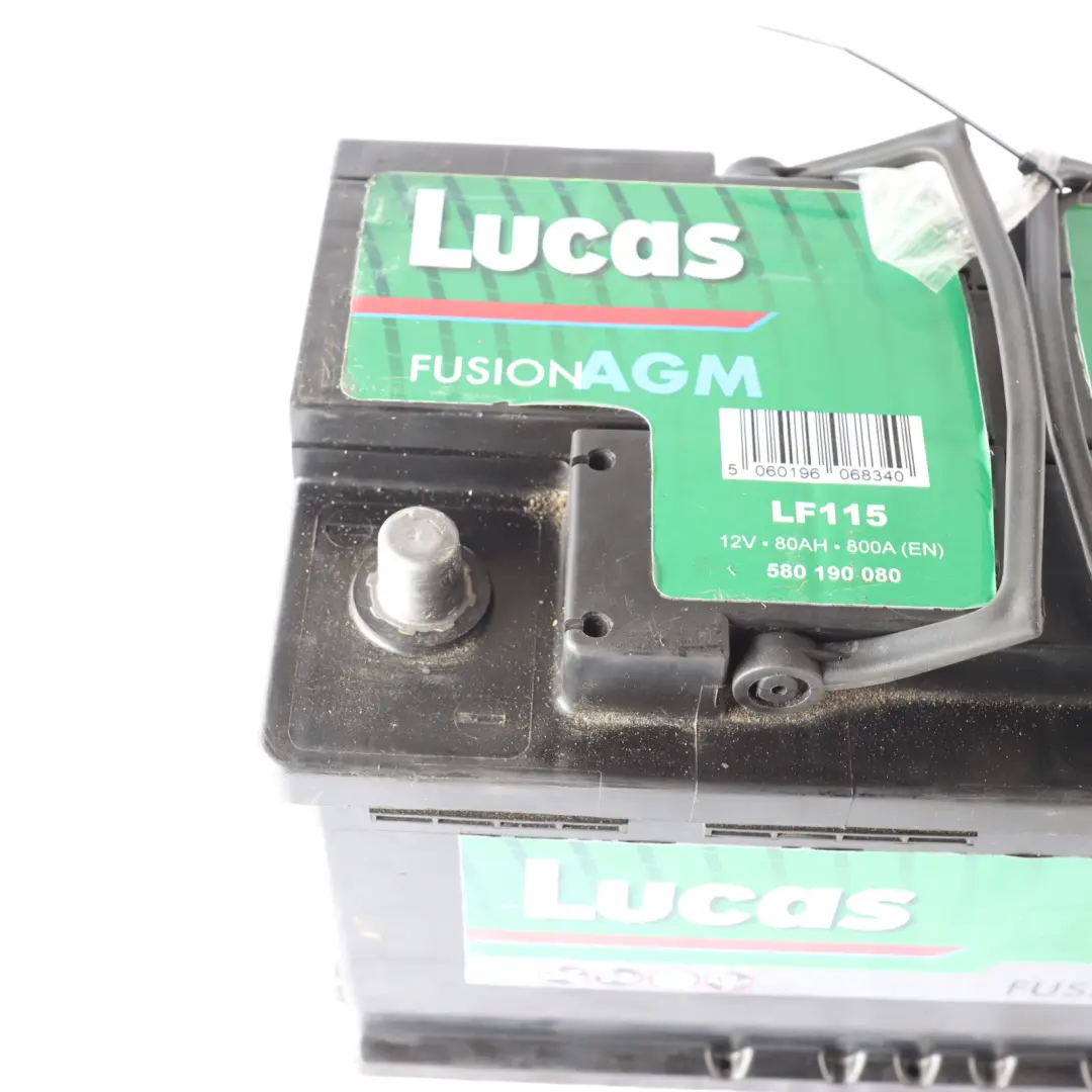  Lucas LF115 AGM Start Stop Car Battery 80Ah 800A 12V - SKU LUCAS-AGM-80AH - Part number LUCAS-AGM-80AH