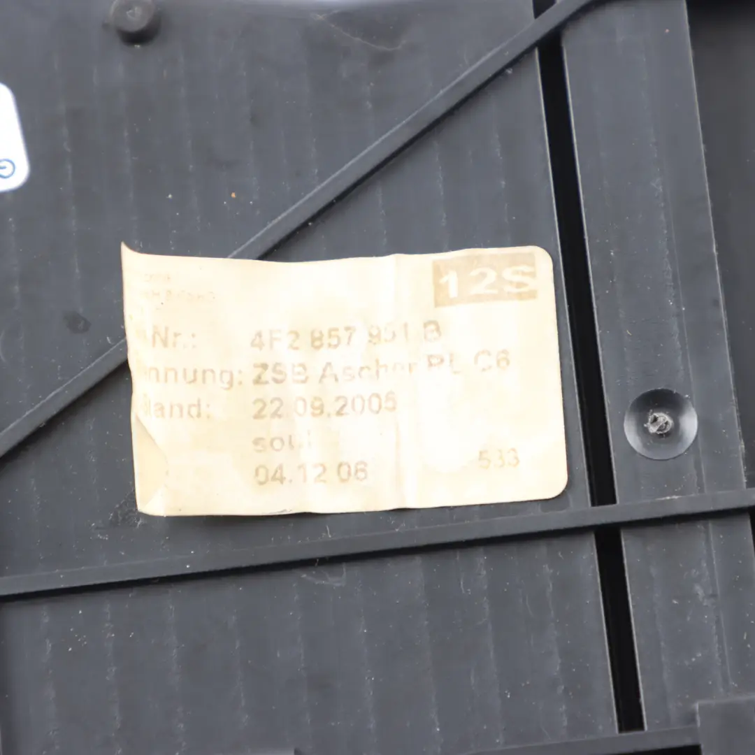 Centre Console Ashtray Insert Ash Tray Carbon to Audi A6 C6 Rear with Part number 4F2857951B Audi A6 C6 Rear Centre Console Ashtray Insert Ash Tray Carbon - SKU RHD-4F2857951B-1 - Part number 4F2857951B